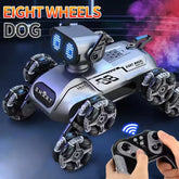 2.4GHz RC 8 Wheels Stunt Robot Dog With Smoke