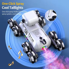 2.4GHz RC 8 Wheels Stunt Robot Dog With Smoke